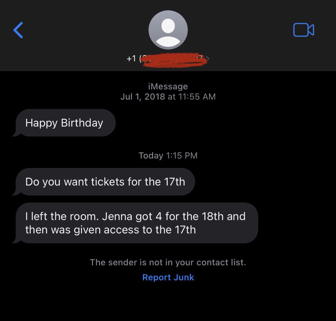 Idk this person, they have the wrong number but I wanna know how tf Jenna got 4 Taylor Swift presale tickets
