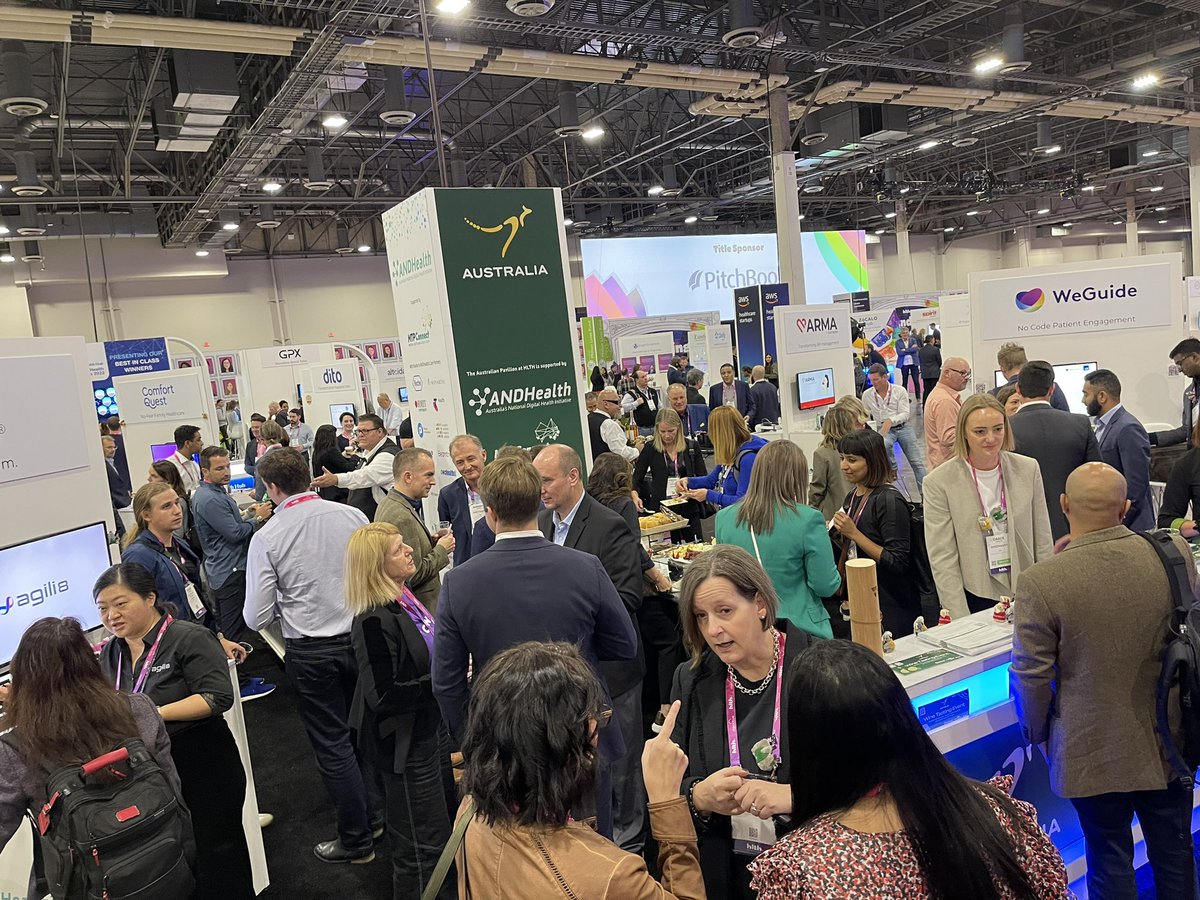 Stuart Dignam (@studignam) on Twitter photo What a buzz… the Australian pavilion at #HLTH22 is networking central. So much global interest in 🇦🇺 digital health technology and innovation. Pleased to partner with <a href="/Bron_LeGrice/">Bronwyn Le Grice</a> and <a href="/ANDHealthAU/">ANDHealth</a> team and <a href="/Global_Vic/">Global Victoria</a> to make it happen. What a buzz… the Australian pavilion at #HLTH22 is networking central. So much global interest in 🇦🇺 digital health technology and innovation. Pleased to partner with <a href="/Bron_LeGrice/">Bronwyn Le Grice</a> and <a href="/ANDHealthAU/">ANDHealth</a> team and <a href="/Global_Vic/">Global Victoria</a> to make it happen.