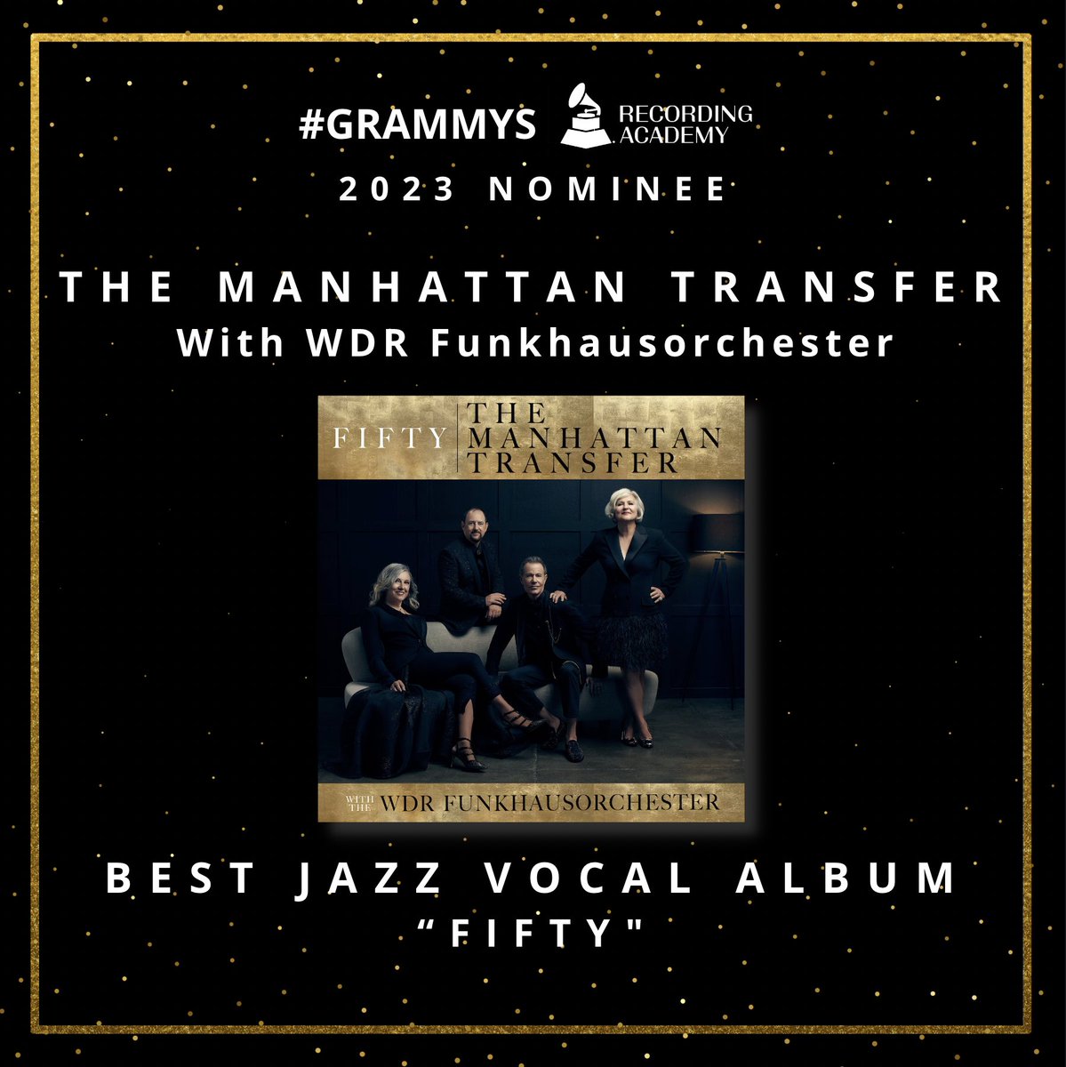 Thank you to the @RecordingAcad for nominating our new album FIFTY for Best Jazz Vocal Album at the 2023 GRAMMY Awards. It's an honor to be nominated again in our fiftieth year! Congratulations to all the nominees. #GRAMMYs