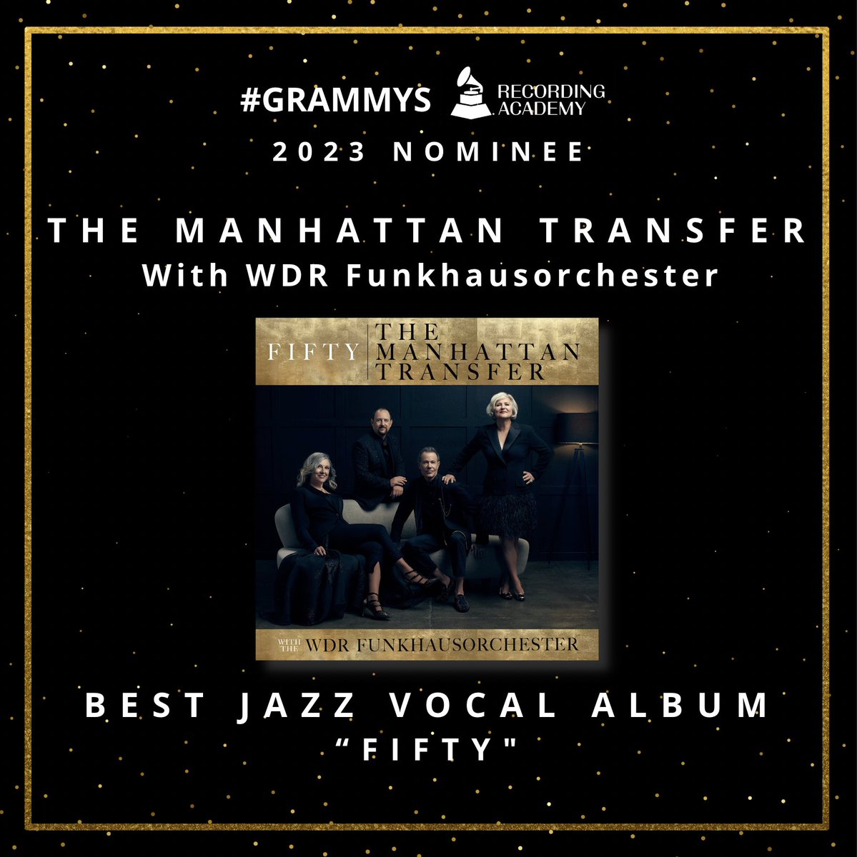 Thank you to the <a href="/RecordingAcad/">Recording Academy / GRAMMYs</a> for nominating our new album FIFTY for Best Jazz Vocal Album at the 2023 GRAMMY Awards. 

It's an honor to be nominated again in our fiftieth year! Congratulations to all the nominees. #GRAMMYs