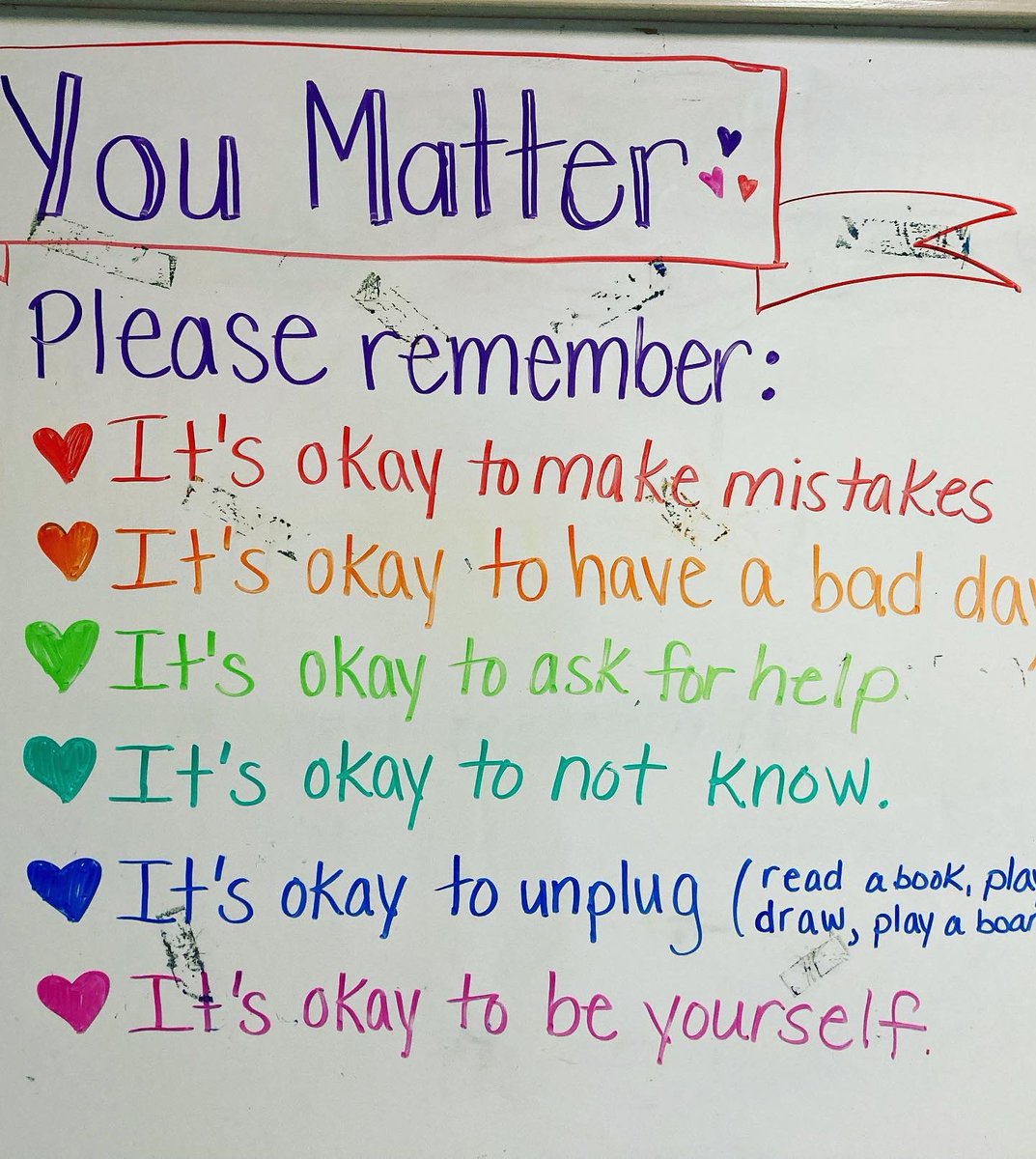 A good reminder for students AND adults! #itsok #slowdown #unplug #morrisonrockskindness