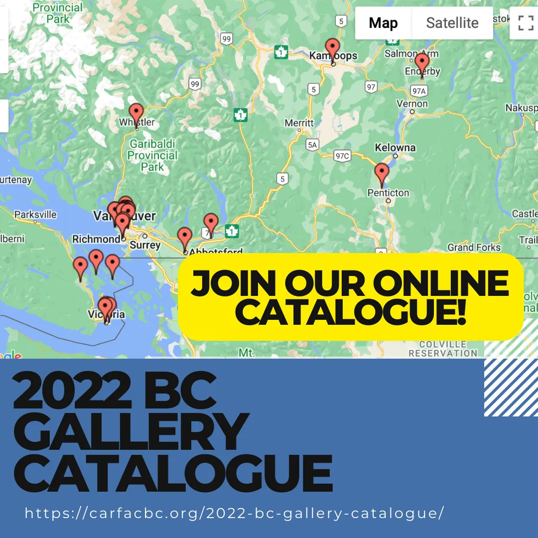 For all arts organizations or organizations that work with artists! 
Click here to learn more about our BC Gallery Catalogue project, which aims to make opportunities more accessible to emerging and professional artists. buff.ly/3ozOXza #bcart #bcgallery #canadianart