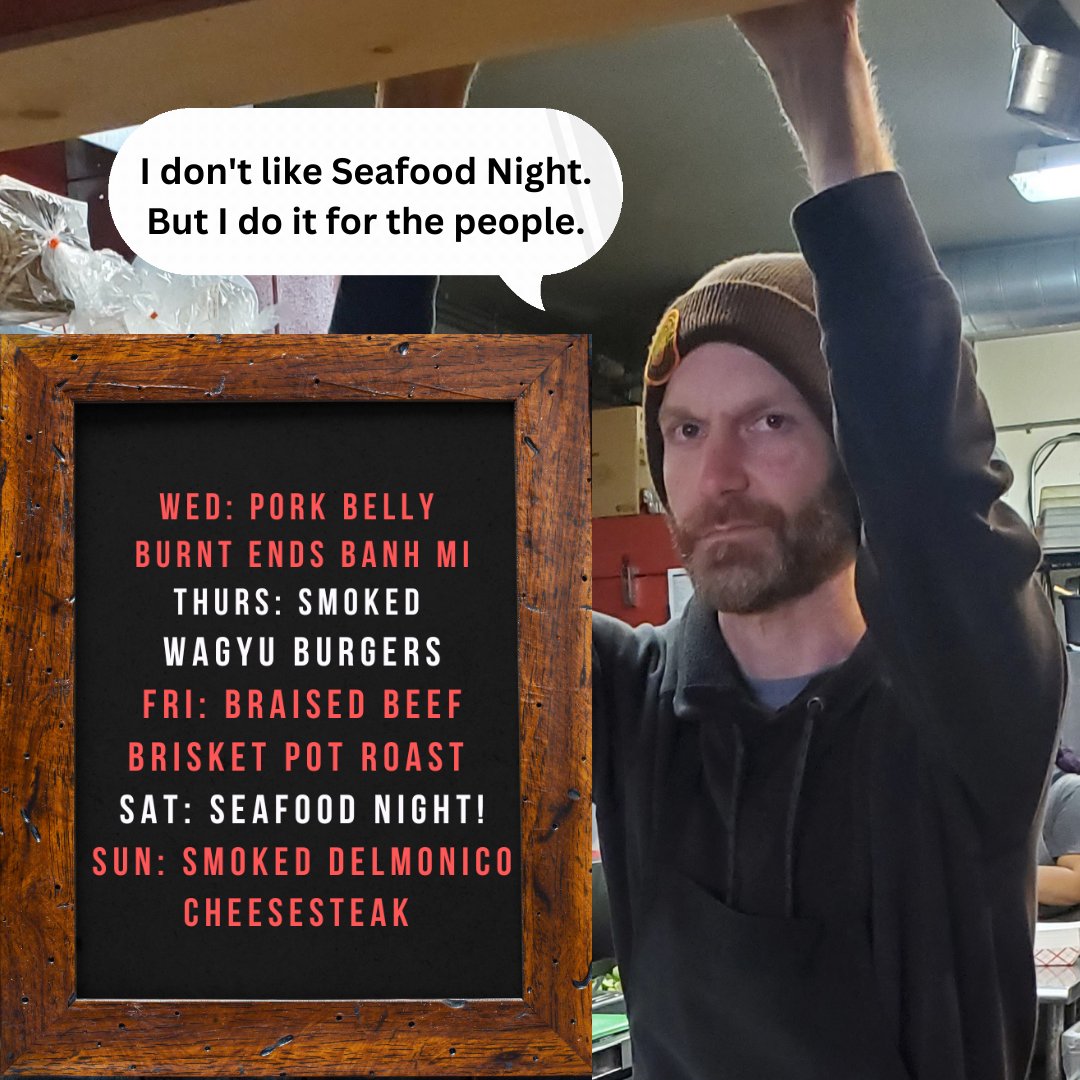 ladyjayewest's tweet photo. LJ #Tuesday menu drop! Chef is getting back to the classics this week! Pork Belly Banh Mi! Seafood Night! Oh man, things are looking up on this Tuesday Night.
Reservations/Takeout: https://t.co/F4tsFLstQO
#menu #westseattle #seattlerestaurants #seafoodnight #brisket #menudrop https://t.co/oYOItNhqbG