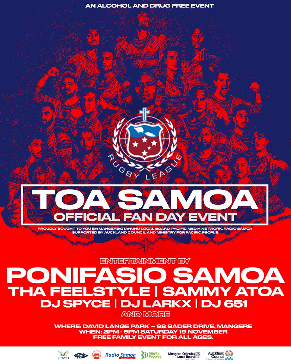 See you there fam! All for our boys in blue @RLSamoa #ToaSamoa