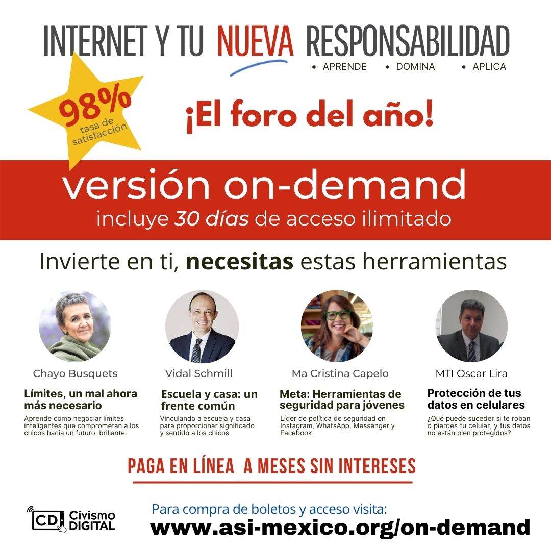 asimexico's tweet photo. Vive de nuevo el Foro "Internet y tu nueva responsabilidad", contenido de excelente calidad para las comunidades escolares, visita:
https://t.co/fbKgRV6Ehi https://t.co/ENibiKjIAy