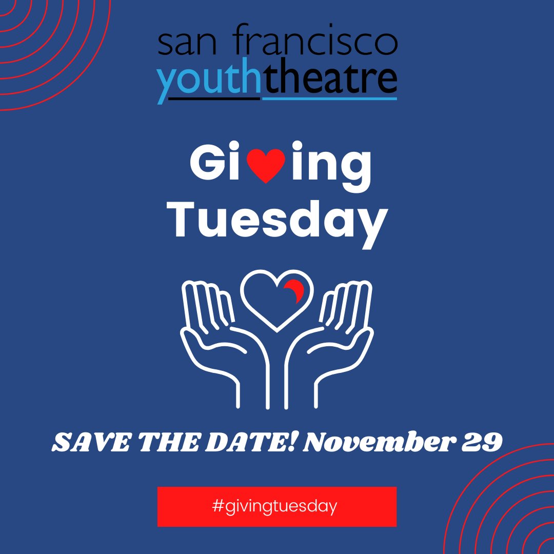 sfyouththeatre's tweet photo. Only 2 weeks away!!!
Giving Tuesday is around the corner!!! 
Please consider donating to San Francisco Youth Theatre and help us share our love for theatre and arts education.

#givingtuesday #givingtuesday2022 #SFYT https://t.co/bMA3UKAcDn