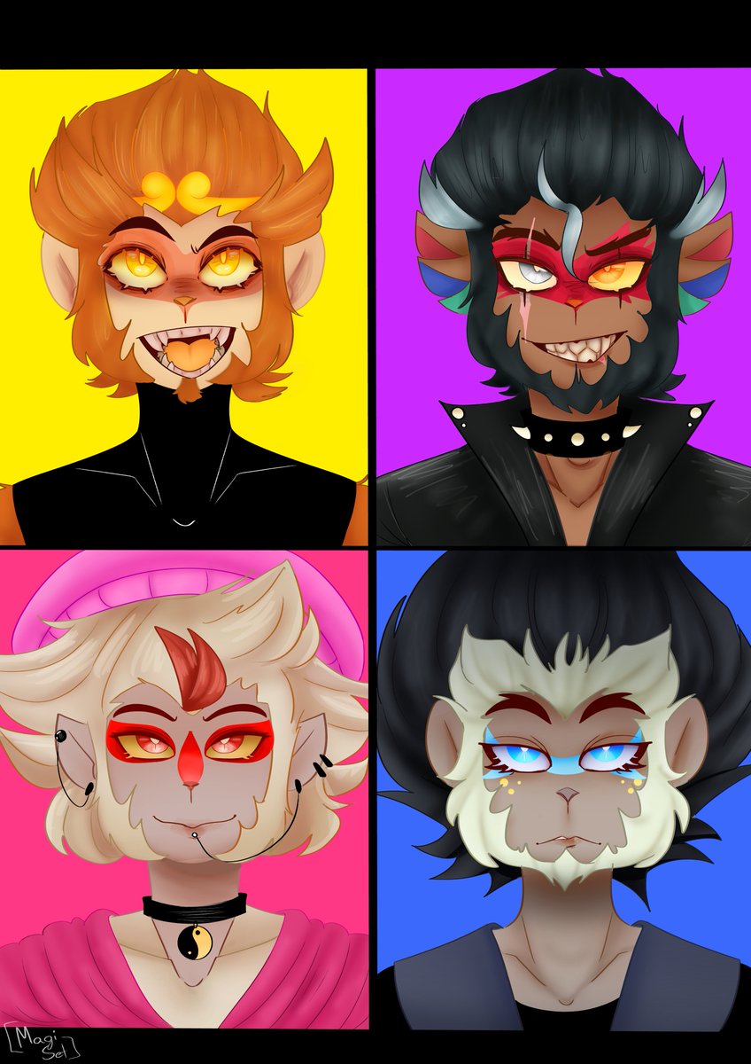 Magih_set's tweet photo. [🍑🍇🍒🫐 ]

DESIGNS OF THE FOUR MONKEYS!

#Fourcelestialprimates #lmkau #quartetmonkeys #sunwukong #sixearedmacaque #redhorsemonkey #longarmedmonkey https://t.co/CksK6OgxGt