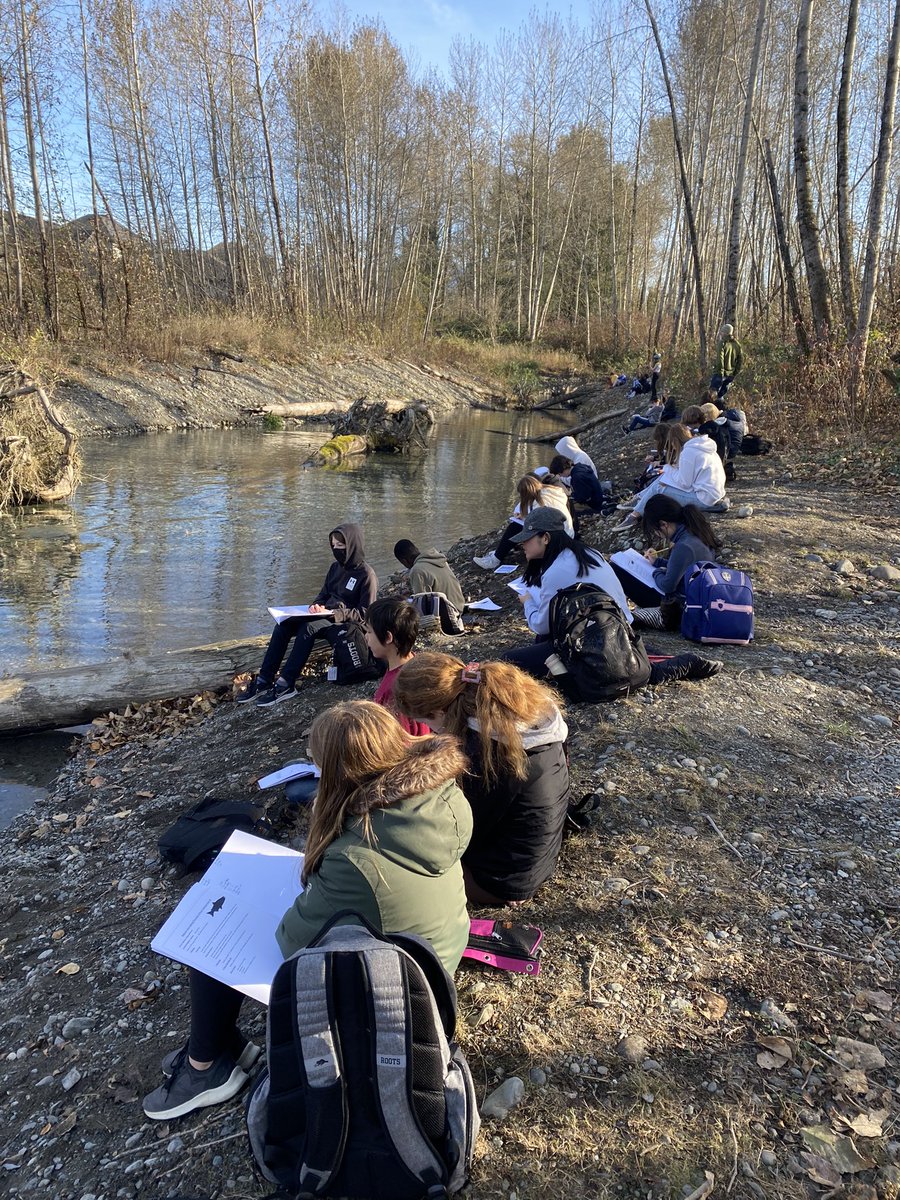 jeanie_wilson's tweet photo. Another beautiful day in Chilliwack! We returned to our spawning channel to observe and document the changes we notice with the Chum.  #sd33learns #instolo #numeracysd33 #literacysd33 https://t.co/Hiv2jaIpYQ