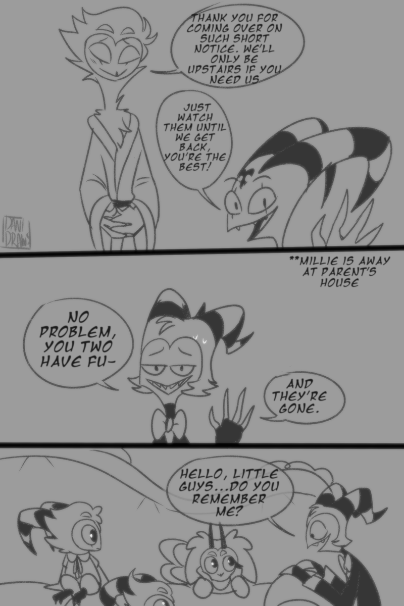 DaniDraws666's tweet photo. Parenting life ain't easy...😔🐤🐤🐤 #HelluvaBoss #Stolitz #HellvaBossOC https://t.co/nUUFvklu1c