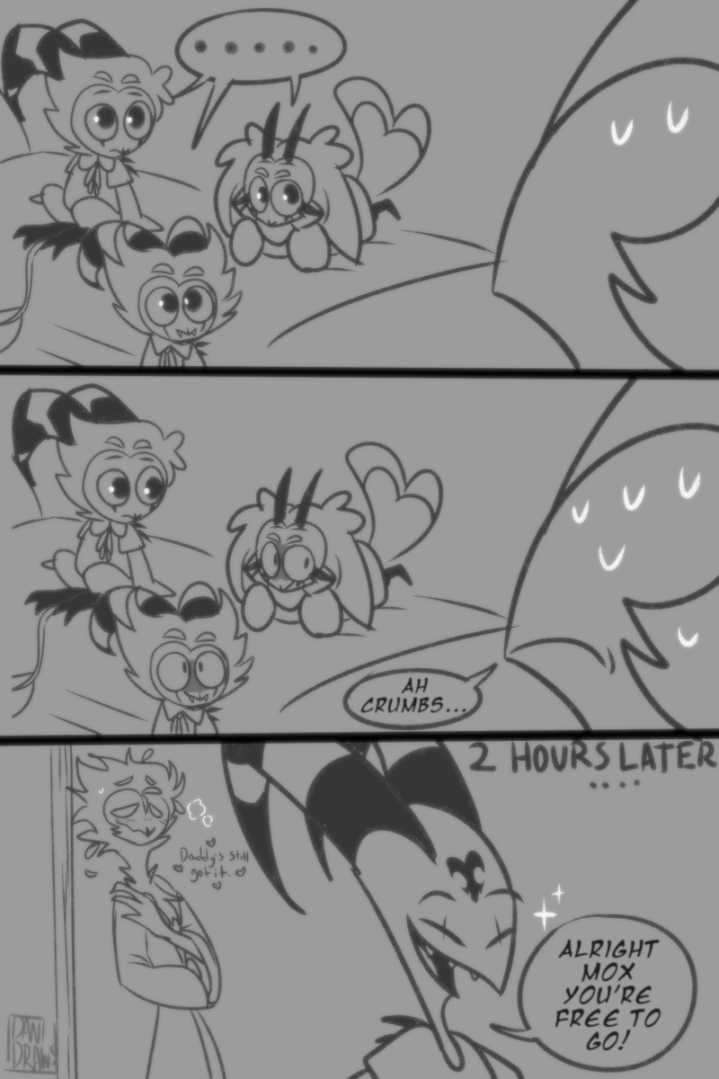 DaniDraws666's tweet photo. Parenting life ain't easy...😔🐤🐤🐤 #HelluvaBoss #Stolitz #HellvaBossOC https://t.co/nUUFvklu1c