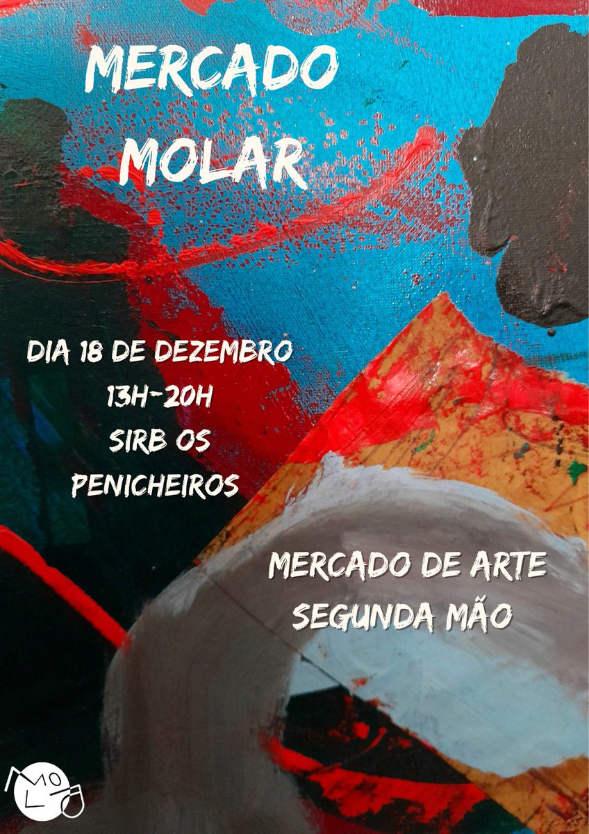 O Mercado Molar está de volta!

18/12/22 temos Mercado! 
Arte, artesanato, 2° mão e tudo o que é possível imaginar. 
Vende, compra e convive sem regras.
Com som, comida e surpresas!

Para te inscreveres como feirante, entra no formulário que está no link da bio do nosso insta! :D