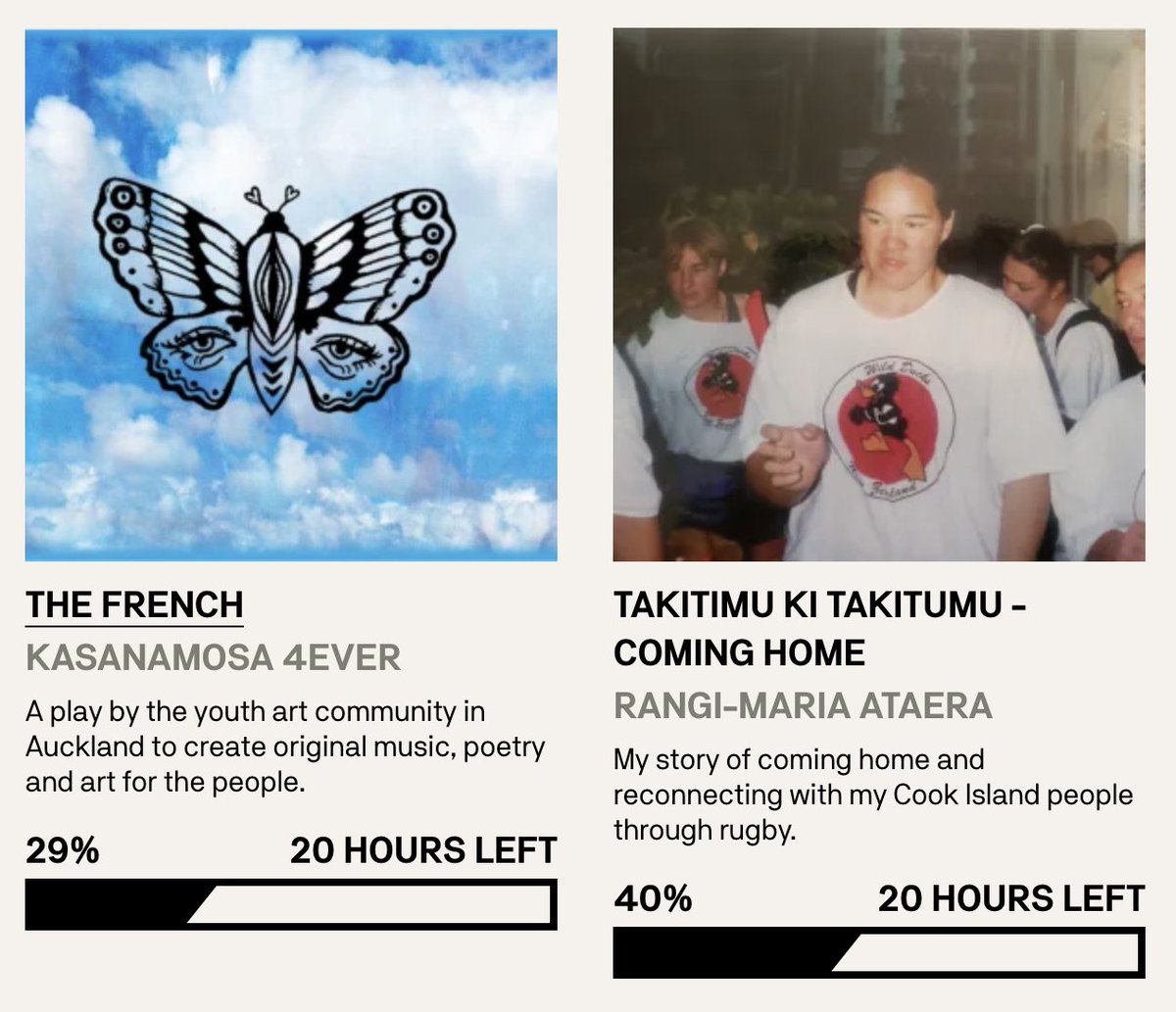 Twenty hours left. Two projects that need support. Chuck in the cost of a posh coffee. Plus that cheeky almond croissant. Whatever you can to unlock these funds for our Boosted X Moana team! 🥐☕️
@danahwa @elvis_lopeti <a href="/halfqueen/">張慈</a> <a href="/CreativeNZ/">Creative New Zealand</a>  
boosted.org.nz/home/1/All/Boo…