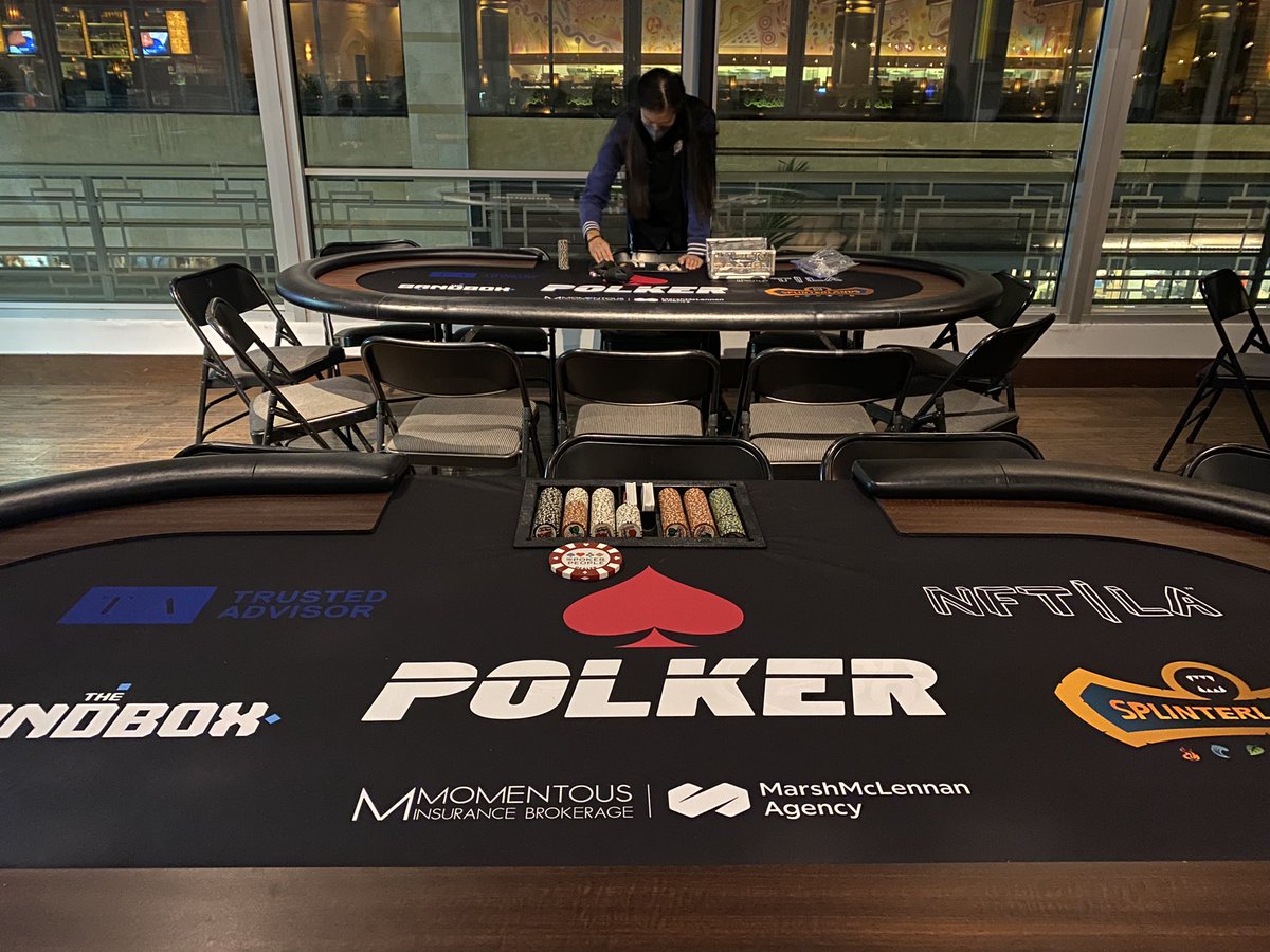 polker_PKR's tweet photo. Getting ready for the charity poker tournament with @TrustedAdvsrLA and @EdgeofNFT The tables came out 🔥 🔥 🔥 https://t.co/JPqTxzxrqa