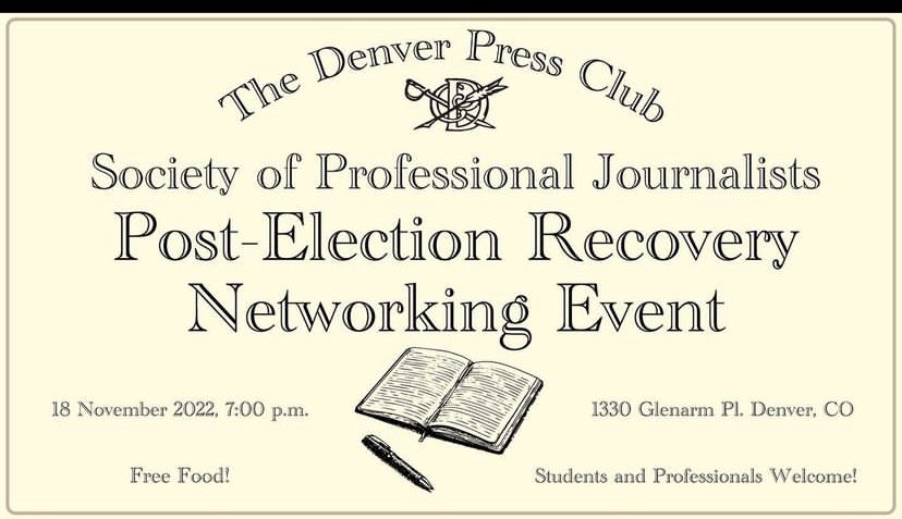 The Society of Professional Journalists invites you to a post-election social hour (or two or three) on Friday night at the club.