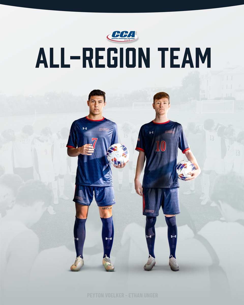 DBUMensSoccer's tweet photo. Congrats to Ethan Unger &amp; Peyton Voelker on being named to the @d2cca All-South Central Region Team!
https://t.co/rZK9UcnV6c https://t.co/abMRQg83ns