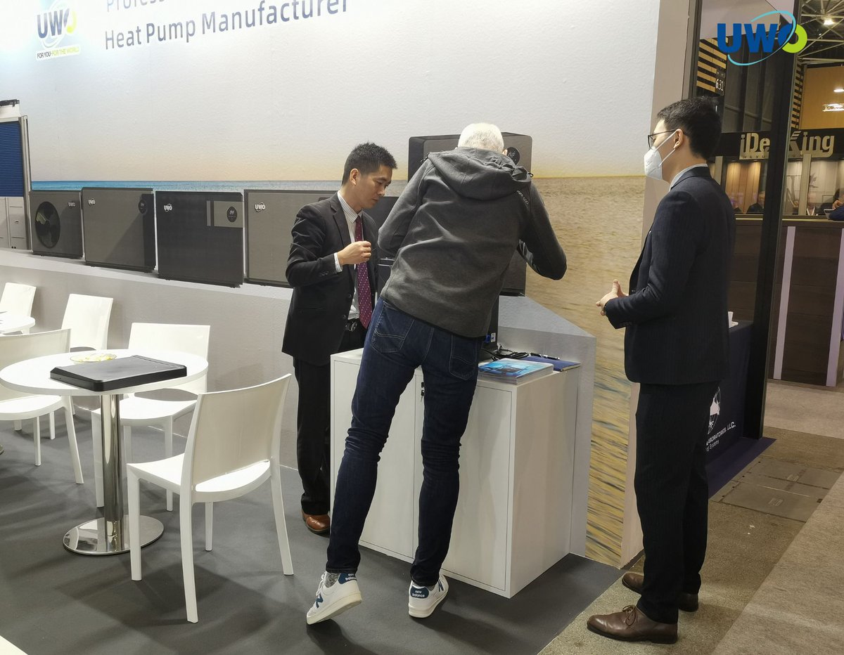 UWONewEnergy's tweet photo. DAY 1 at #PISCINE GLOBAL!
After three years of silence, it is such an exciting opportunity to meet our friends, customers, and potential partners at the @PiscineGlobal! We have our latest #PoolHeatPumps displayed. You are warmly welcomed at Hall 6, Booth 6K28!
#r290 #poolheater https://t.co/7Z9huaLXhv