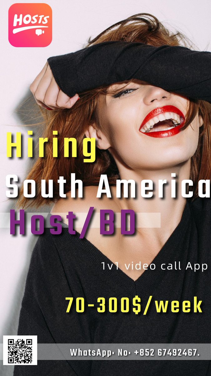 MrsCai5's tweet photo. We are hiring agency, I am Hostpro manager. If you are interested in 1V1 video call app, please add my WhatsApp No: +852 67492467.#gringo#cam#livu https://t.co/7OK6eXIzvp