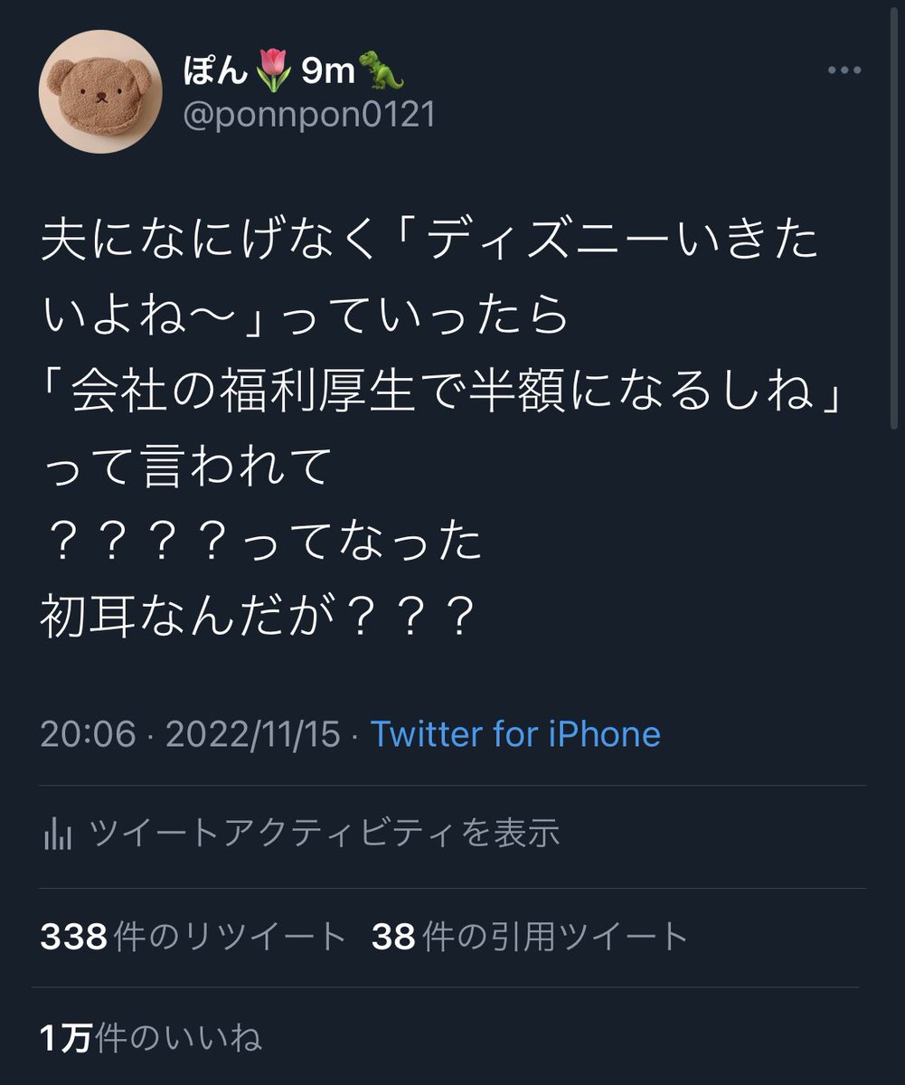 夫に何気なくディズニー行きたいよね と言ったら 会社の福利厚生で半額になるしね と初耳情報を伝えられた はよ言わんかい案件 Togetter