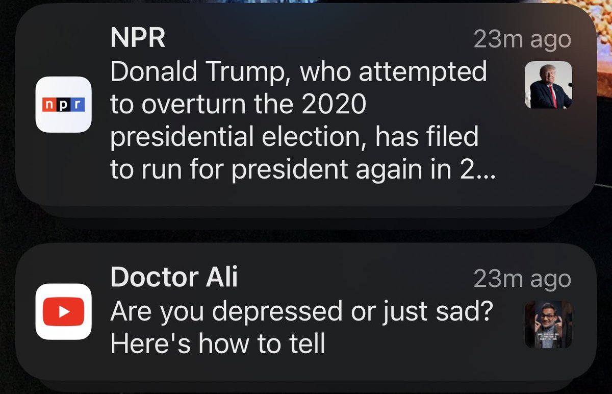 michelle_ad's tweet photo. When your notifications are on point… (shoutout for the best headline introductor the night to @NPR ) #herewegoagain #noonelikesyou #timeforanewsbreak https://t.co/7dupLyDZS6