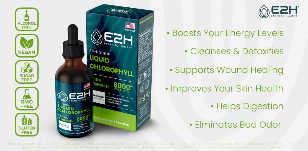 E2H_Social's tweet photo. Supporting your overall wellness is as easy as adding liquid chlorophyll to your daily routine.  
#e2h #wellness #e2hlifestyle #earthtohumans #health #healthylifestyle #e2hroutines #communityofwellness  #naturalingredients #supplements #e2hsupplements https://t.co/qWbvRisMJ1