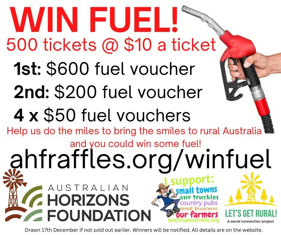 BEEFitUPAust's tweet image. #mateshelpingmates #winfuel🇦🇺❤️⛽️ @AmpolAustralia 
@AussieCH64 @chrissmithonair @theoztrucker @polky_007
ahfraffles.org/winfuel 
⛽️🇦🇺
@aclennell 
@PaulineHansonOz 
@mattjcan 
@AlboMP 
@PeterDutton_MP 
Let's go the extra mile for our rural mates hey? 
$10 a tix 500 tix #letsdoit