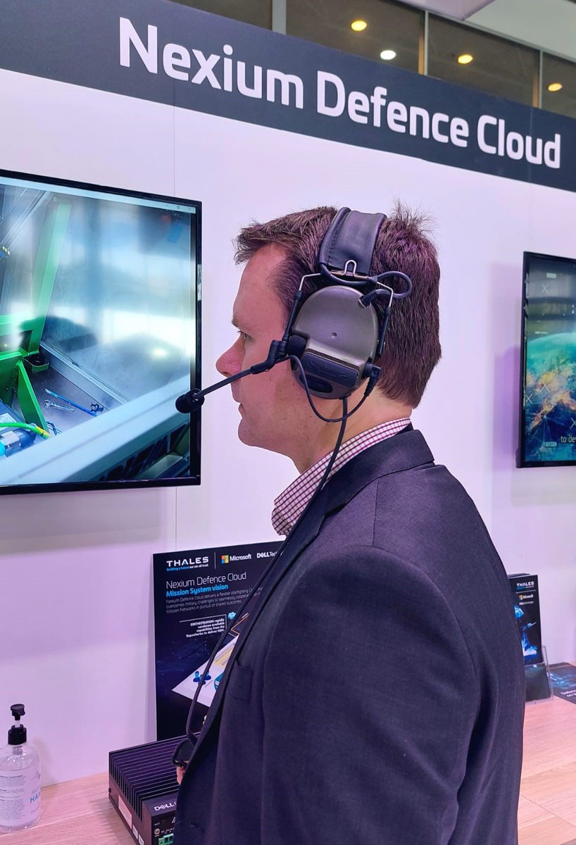 ThalesAustralia's tweet photo. Visit Thales at #MilCIS2022 to see Nexium Defence Cloud in action. Thanks to @ambertechnology for the loan of their Silvus radios, we’re demonstrating live voice to voice and voice to text translation to show how it could benefit soldiers in the field. #DefenceCloud https://t.co/5EWnyAsUUN