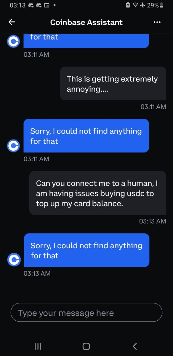 tom_9511's tweet photo. @CoinbaseSupport @coinbase I seem to be unable to get anywhere with the support bot. I've tried multiple times. https://t.co/eYXNkRhHGT