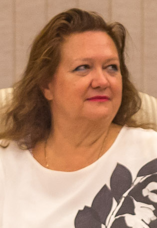 Leo_Puglisi6's tweet image. is that gina rinehart at trump's 2024 campaign launch? or does she just have a twin separated at birth? 

(first photo from eric trump's ig, second from rinehart's wikipedia page)
