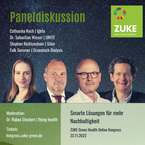 Wie können Innovationen zur Steigerung ihrer Nachhaltigkeitsperformance beitragen? 

Hier geht's zur Registrierung für den ZUKE Green Health Kongress: lnkd.in/d24r9K6u 

#ZGHK22 #ZUKEgreen #GreenHealth #GreenHospital #GreenProcurement #Nachhaltigkeit #zusammensindwirviele