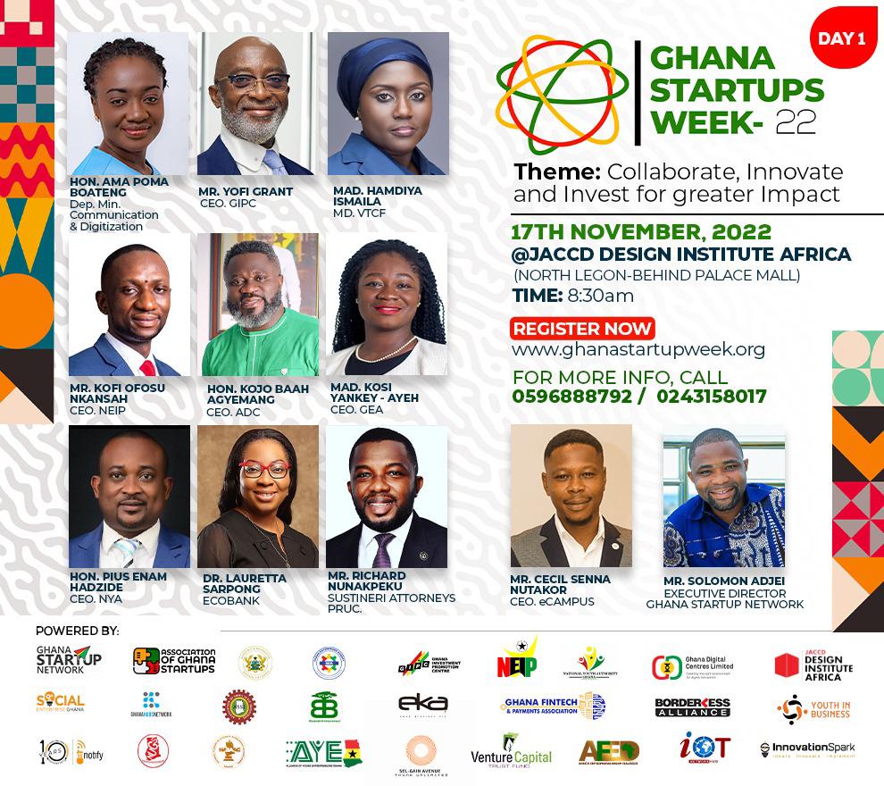 IoT Network Hub - Africa (@iotnetworkhub) on Twitter photo Day 1 of the Ghana Startups Week 2022 is almost here.
Join us on the 17th of November, 2022 to COLLABORATE, INNOVATE and INVEST FOR THE GREATER IMPACT <a href="/JACCD/">Joyce Ann Cain</a> DESIGN INSTITUTION AFRICA (North Legon-Behind Palace Mall) #IoT #technologies #startup Day 1 of the Ghana Startups Week 2022 is almost here.
Join us on the 17th of November, 2022 to COLLABORATE, INNOVATE and INVEST FOR THE GREATER IMPACT <a href="/JACCD/">Joyce Ann Cain</a> DESIGN INSTITUTION AFRICA (North Legon-Behind Palace Mall) #IoT #technologies #startup