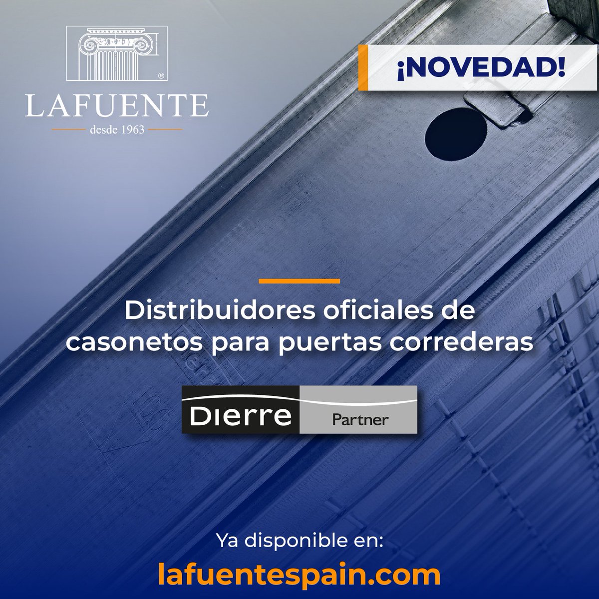 LafuenteSegovia's tweet photo. ¡Buenos días!
👏 Tenemos el placer de anunciar que hemos incorporado una nueva marca fabricante a nuestros almacenes. Os presentamos los casonetos para puertas correderas DIERRE 🤩
Descubre más en nuestra web 📲https://t.co/4z2htQn05E
#DIERRE #Casonetos #Puertas #LAFUENTE https://t.co/I6TtCeM3TE