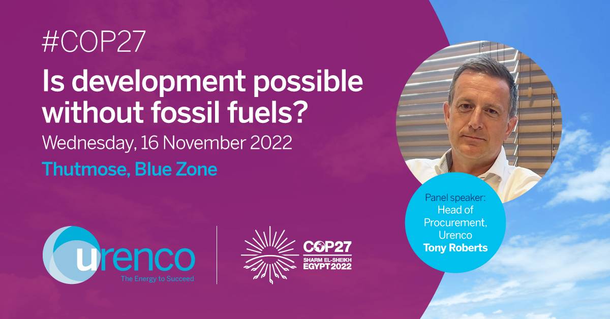 urencoglobal's tweet photo. Today's the day of our second #COP27 panel, hosted by @Nuclear4Climate, takes place from lunchtime EET #Atoms4Development #NetZeroNeedsNuclear https://t.co/SqX0zPtmYn