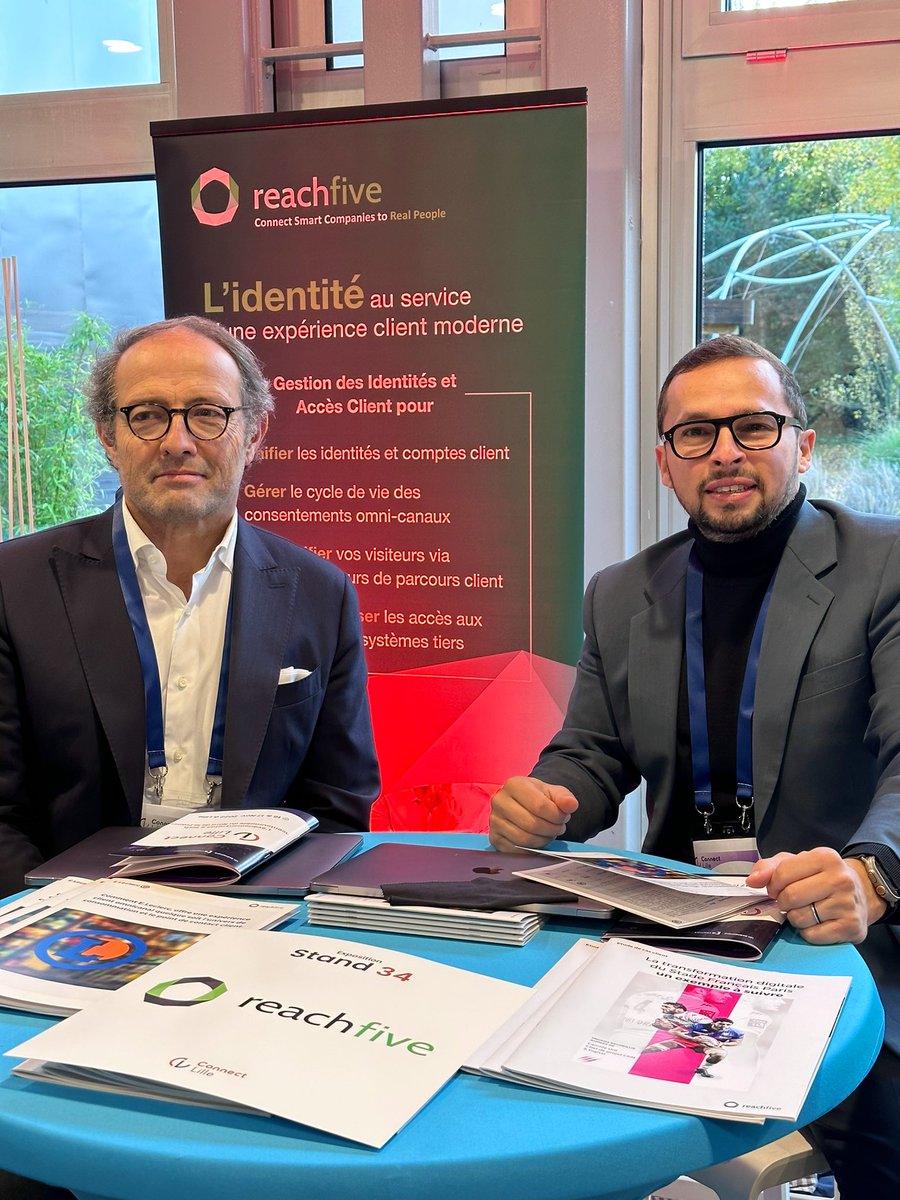 ReachFive part of Purse (@reachfive) on Twitter photo Nous avions hâte de retourner au #Connectlille <a href="/institut_cc/">Institut du Commerce Connecté</a> avec <a href="/ReachFive/">ReachFive part of Purse</a>
<a href="/jdallois/">Jérémy Dallois</a> et Jean-Christophe sont ravis de vous présenter nos nouveautés et d'échanger sur l’importance du #CIAM et sur la valeur de cette solution!
#retail #CIAM #CustomerIdentity #AccessManagement Nous avions hâte de retourner au #Connectlille <a href="/institut_cc/">Institut du Commerce Connecté</a> avec <a href="/ReachFive/">ReachFive part of Purse</a>
<a href="/jdallois/">Jérémy Dallois</a> et Jean-Christophe sont ravis de vous présenter nos nouveautés et d'échanger sur l’importance du #CIAM et sur la valeur de cette solution!
#retail #CIAM #CustomerIdentity #AccessManagement