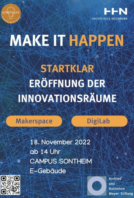 InduKo_hhn's tweet photo. Die Eröffnung der Innovationsräume "Makerspace" und "DigiLab" findet am Freitag, den 18.11.22 an der #HHN in Sontheim statt.

Natürlich wird das Team #Induko auch mit einem Stand vertreten sein. Außerdem hält Prof. Dr. Mahsa Fischer ein Vortrag über #Idealize. Kommt vorbei :) https://t.co/59V1yBJ50M