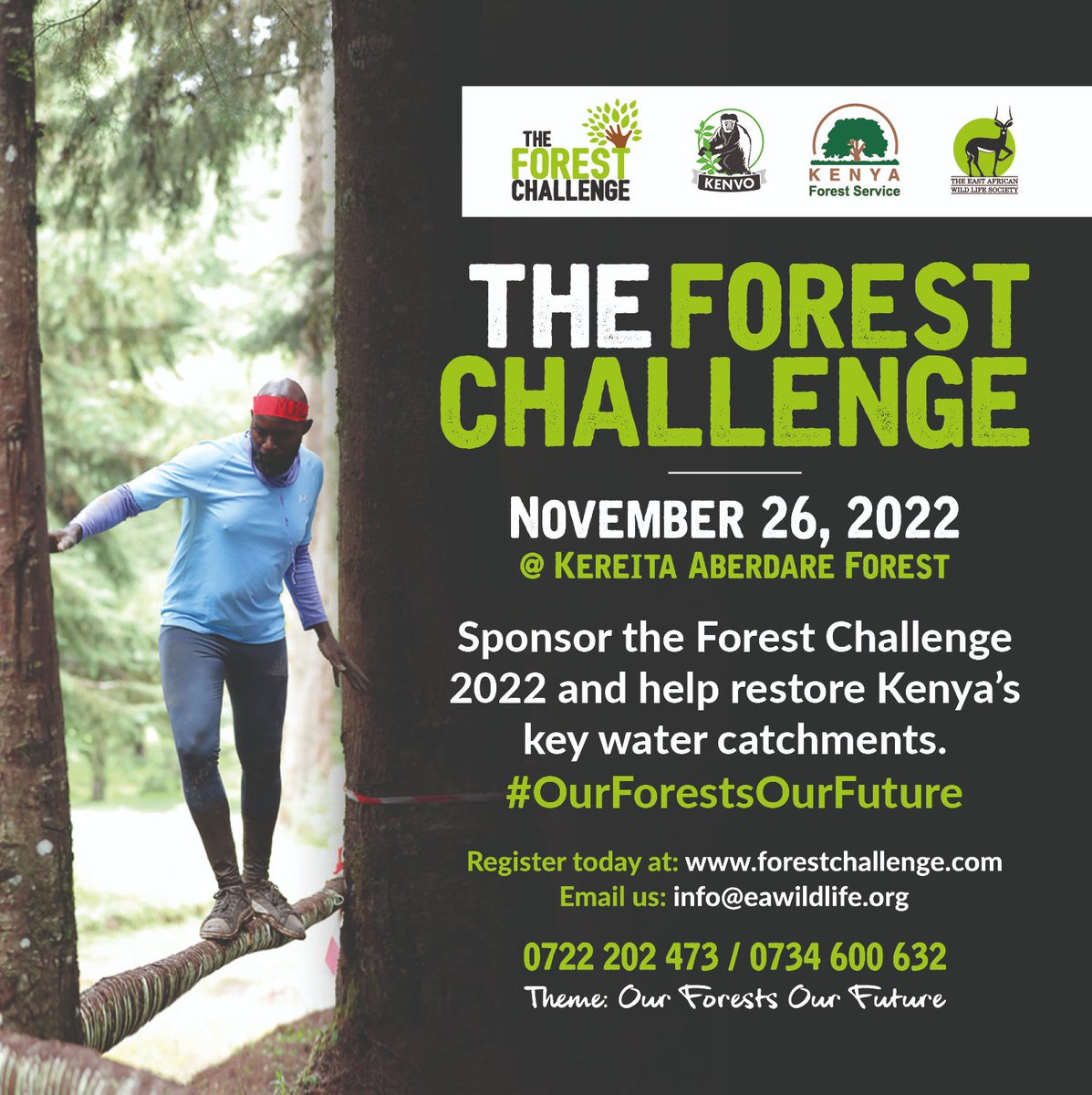 estudioske's tweet photo. 26th November 2022 is the date, make sure to mark your calendars and be part of this interesting move towards the conservation of our nature at Kereita Forest.
@eawildlife #OurForestsOurFuture https://t.co/BuTYla4kC8