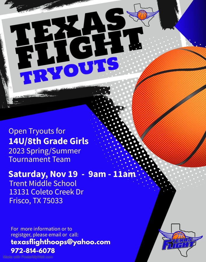 TxFlightHoops's tweet photo. Tryouts this weekend for 8th grade girls! Come be part of a team looking to continue on a successful past with an eye on developing for sustained success in the future! Contact us at texasflighthoops@yahoo.com with any questions or to register https://t.co/lbuvRsdclf
