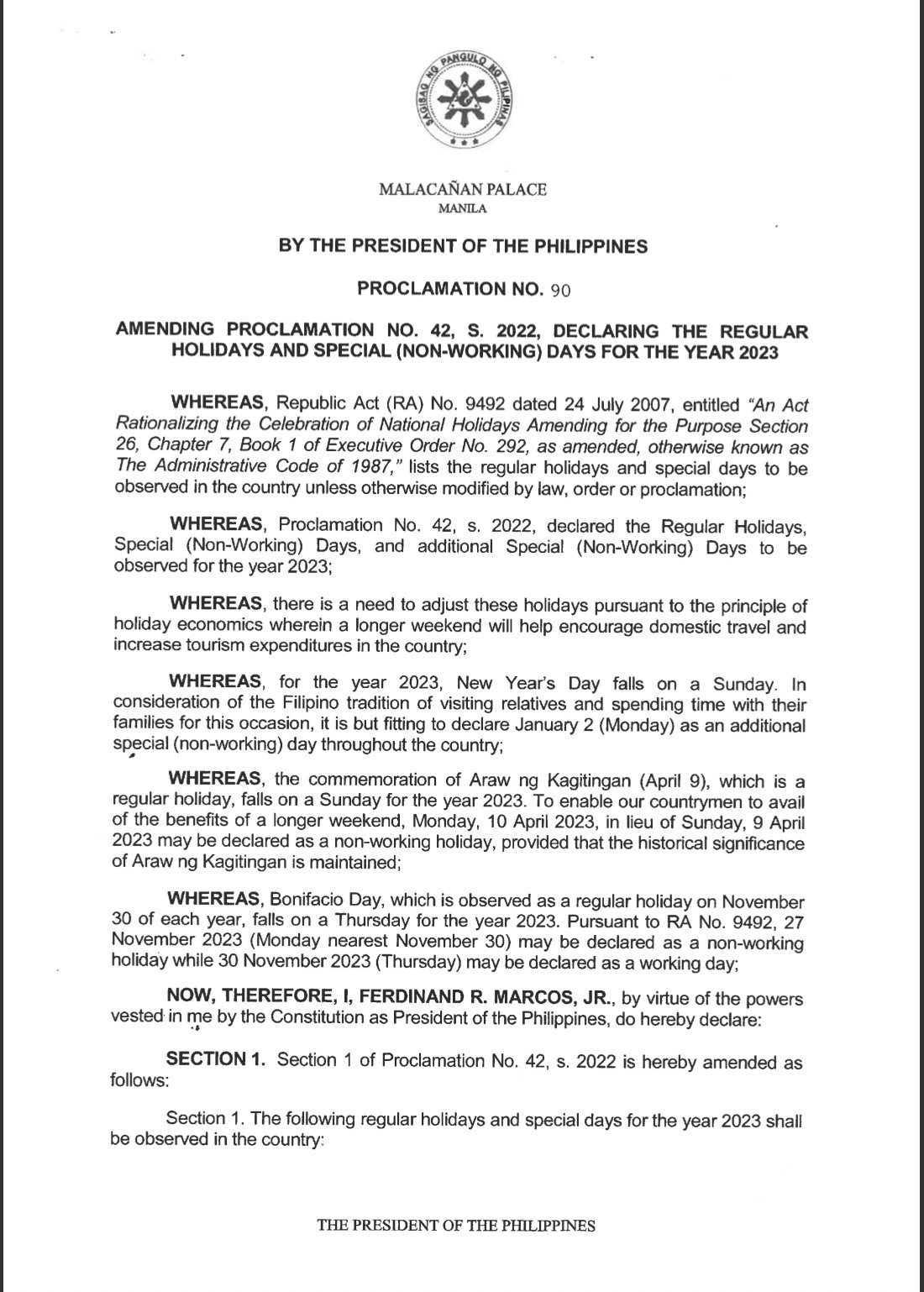 Holiday March 11 2025 Philippines Proclamation
