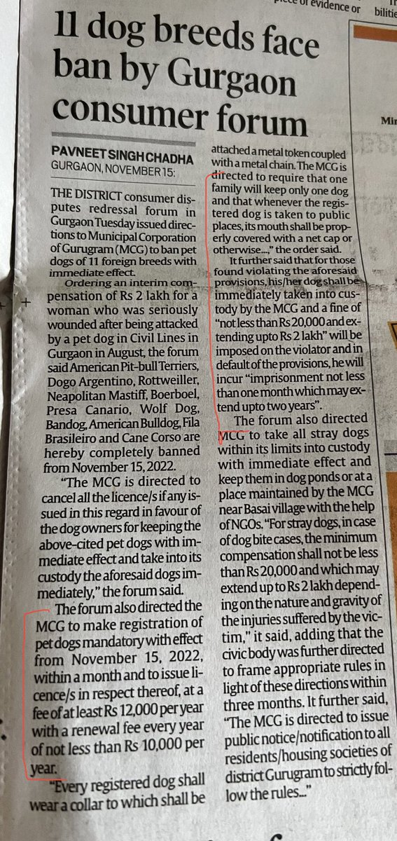 What on earth! 

11 dog breeds banned in Gurugram 

Each house can have only 1 dog

Mandatory to mussel your dog during walks

Any violation <a href="/MunCorpGurugram/">MCG</a> can take your dog in custody also fine upto 2lakh

<a href="/gurgaon_live/">Gurgaon LIVE!</a> <a href="/whatsupgurgaon/">What's Up Gurgaon</a> <a href="/GurgaonMoms/">GurgaonMoms</a> @Gurgaon_Tweets