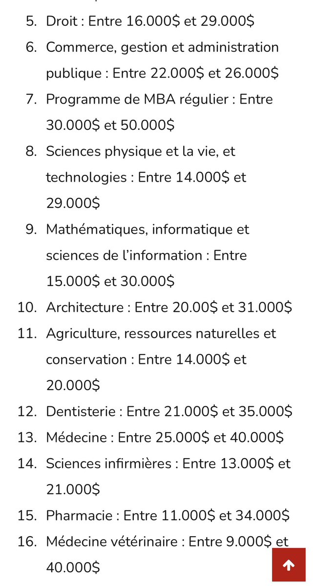 CornelieWasenda's tweet photo. De manière générale, voici une liste de frais d’études au Québec( Canada 🇨🇦 )dans certains programmes . Le montant mentionné est par session et non par an https://t.co/qbiTTBu1Tk