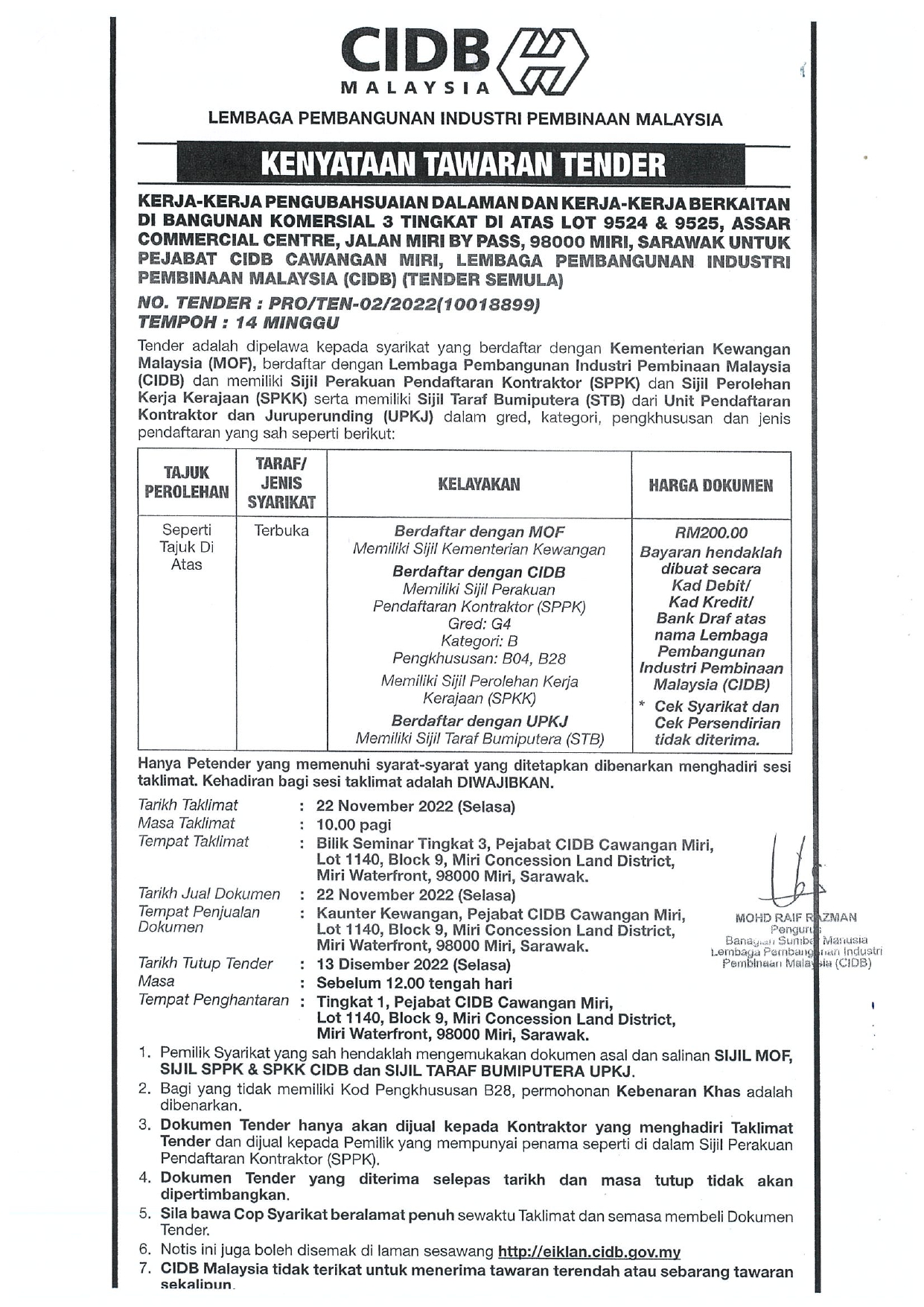 CIDB Malaysia on Twitter "𝐊𝐄𝐍𝐘𝐀𝐓𝐀𝐀𝐍 𝐓𝐀𝐖𝐀𝐑𝐀𝐍 𝐓𝐄𝐍𝐃𝐄𝐑 Kenyataan Tawaran