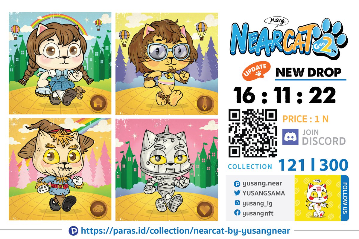 🎊😺NEAR CAT GEN2 😺🎊🎊  
👑👑WONDERLAND 2👑👑

paras.id/collection/nea…

<a href="/ParasHQ/">Paras 🟩🟧</a>

#NFTs #NFTCommunity #NFTTHAILAND #PARASnft #NEAR  #Halloween 
#NEARcollector #NEARnft #PARASnft