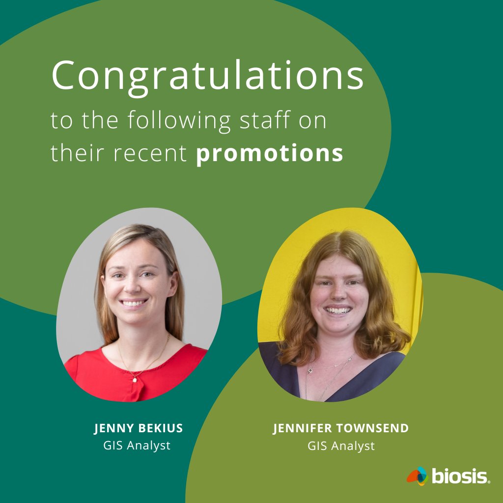 To mark GIS Day, we'd like to acknowledge the great work of our GIS team and say a big CONGRATULATIONS to Jenny Bekius and Jennifer Townsend on their recent promotions to GIS Analysts 💪