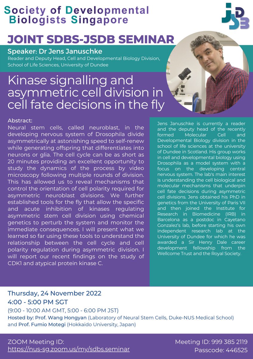 Join us for a joint SDBS-JSDB seminar, happening on 24 November with <a href="/JJanuschke/">Jens Januschke</a>, hosted by Prof <a href="/HongyanWang9/">Hongyan Wang</a> and Prof Fumio Motegi!