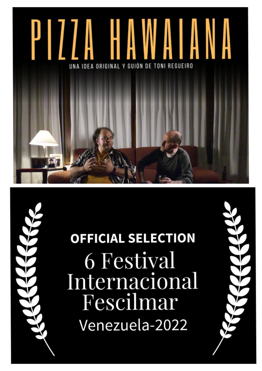 regue55221's tweet photo. Estem a la secció oficial del Festival Internacional Fescilmar 2022 a Venezuela 🎬🍕🎬🍕
#pizzahawaianaelcurt
 @fescilmar https://t.co/FUV8Ui68i3