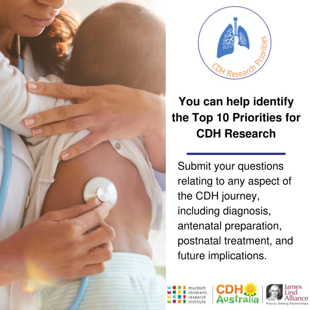 David Tingay (@davidtingay) on Twitter photo We need to know more about Congenital Diaphragmatic Hernia.
Help shape the future direction of Congenital Diaphragmatic Hernia research at <a href="/CDHTop10/">Gaps in the CDH Journey - CDH Research Priorities</a> PSP survey
redcap.link/CDHResearchPri…
<a href="/MCRI_for_kids/">Murdoch Children's Research Institute (MCRI)</a> <a href="/LindAlliance/">James Lind Alliance</a> <a href="/CDHAustralia/">CDH Australia</a> We need to know more about Congenital Diaphragmatic Hernia.
Help shape the future direction of Congenital Diaphragmatic Hernia research at <a href="/CDHTop10/">Gaps in the CDH Journey - CDH Research Priorities</a> PSP survey
redcap.link/CDHResearchPri…
<a href="/MCRI_for_kids/">Murdoch Children's Research Institute (MCRI)</a> <a href="/LindAlliance/">James Lind Alliance</a> <a href="/CDHAustralia/">CDH Australia</a>