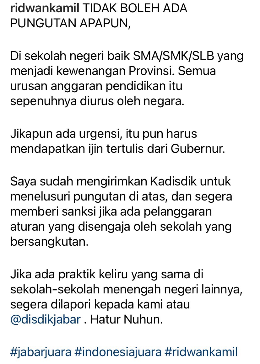 Terima kasih responnya pak <a href="/ridwankamil/">Ridwan Kamil</a> <a href="/disdik_jabar/">Disdik Jabar | #TerdidikTerbaik</a>