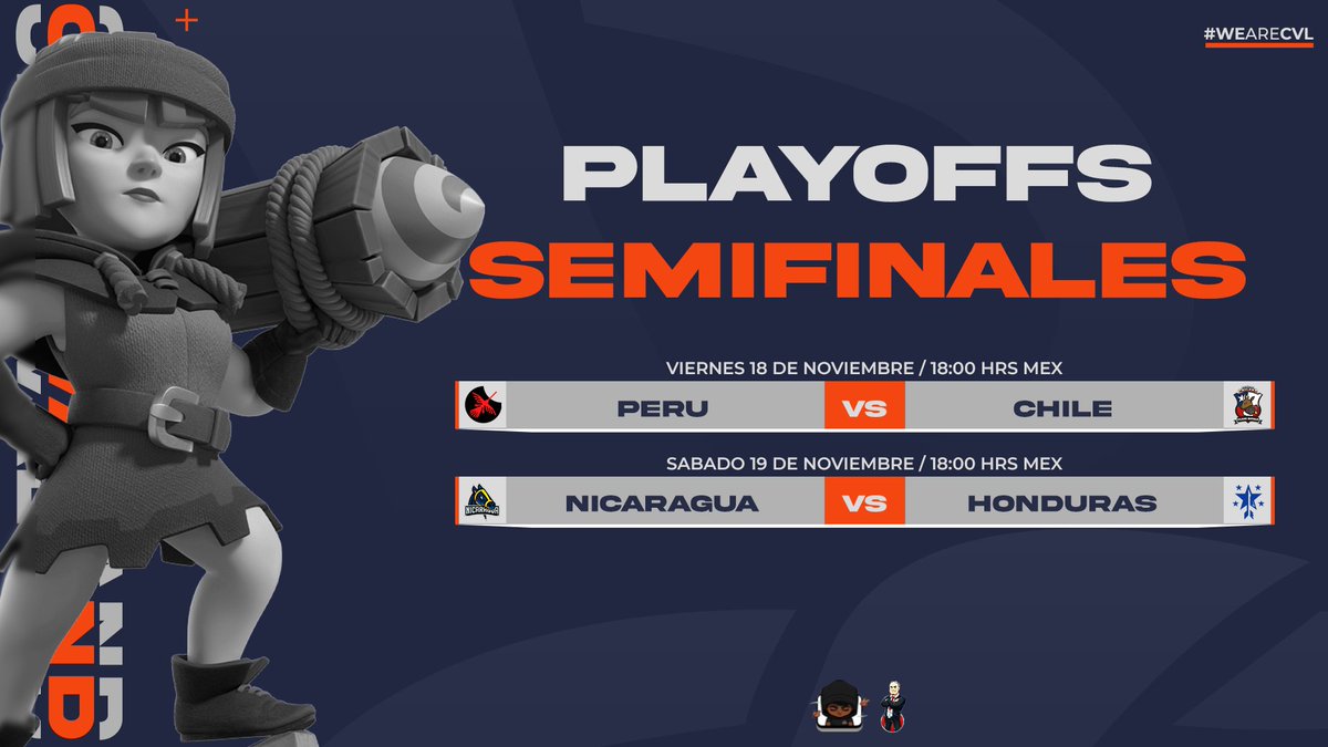 📌PLAYOOOOOOFFS

Estos son los partidos de semifinal.

Grandes encuentros nos esperan en la arena. 

¿Quienes son tus favoritos para llegar a la final? 💬

No te lo puedes perder nuestra última semana de competencia.

#WeAreCVL 🏆