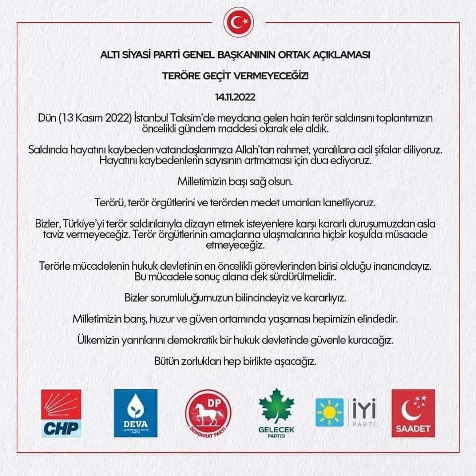 Terörü, terörü yapanları lanetliyoruz.