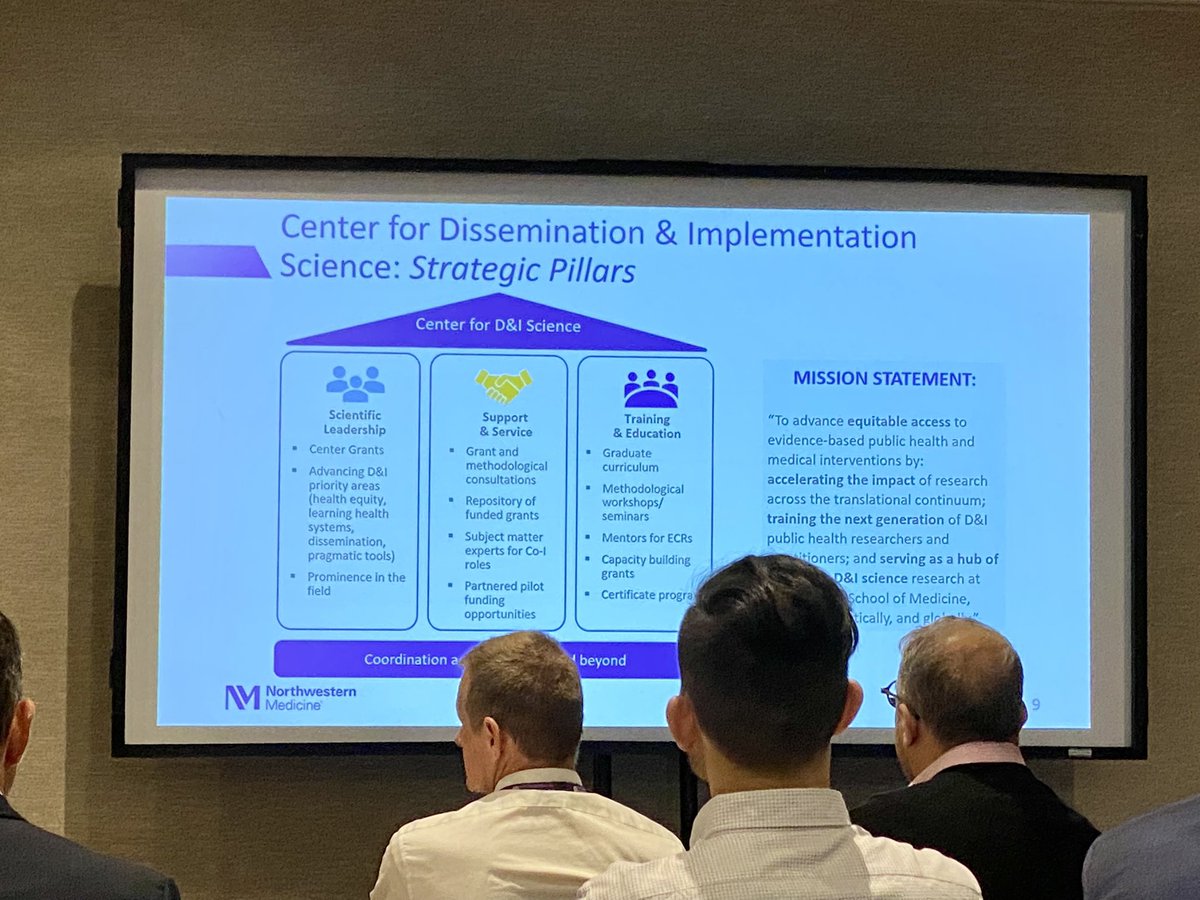 Fab strategic planning retreat for @nu_ipham’s Center for Dissemination & Implementation Science. Looking forward to ways community partnerships can help achieve their mission: Bridging the gap between public health knowledge & practice. Congrats to @sjbeckerphd & colleagues!