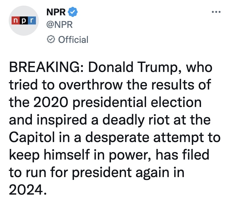 This is how you write a headline. Thank you, @NPR.